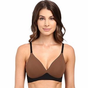 SPANX The Nudist Unlined Wireless Bra In Black/Brown